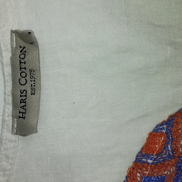 Harris Cotton White Linen Dress Pockets - Picture 3 of 3